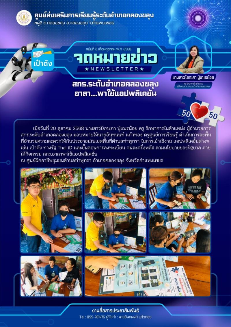 1. กิจกรรม สกร.อาสาพาใช้แอปพลิเคชั่น สกร.ประจำจังหวัดกำแพงเพชร